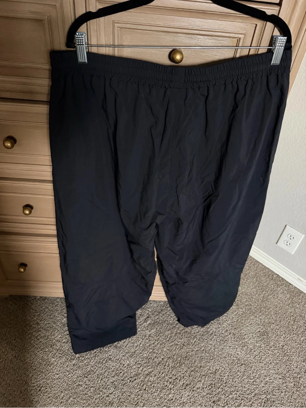 Nike Black Snap-Hem Joggers with White Swoosh